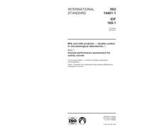 ISO 14461-1:2005, Milk and milk products - Quality control in microbiological laboratories - Part 1: Analyst performance assessment for colony counts