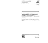 ISO 1460:1992, Metallic coatings - Hot dip galvanized coatings on ferrous materials - Gravimetric determination of the mass per unit area