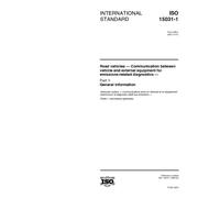 ISO 15031-1:2001, Road vehicles - Communication between vehicle and external equipment for emissions-related diagnostics - Part 1: General information