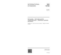 ISO 15709:2002, Soil quality - Soil water and the unsaturated zone - Definitions, symbols and theory