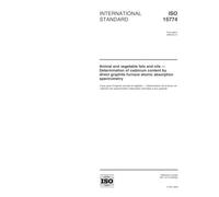 ISO 15774:2000, Animal and vegetable fats and oils - Determination of cadmium content by direct graphite furnace atomic absorption spectrometry