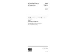 ISO 15782-1:2003, Certificate management for financial services - Part 1: Public key certificates