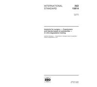 ISO 15814:1999, Implants for surgery -- Copolymers and blends based on polylactide -- In vitro degradation testing