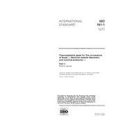 ISO 161-1:1996, Thermoplastics pipes for the conveyance of fluids -- Nominal outside diameters and nominal pressures -- Part 1: Metric series