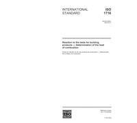 ISO 1716:2002, Reaction to fire tests for building products - Determination of the heat of combustion