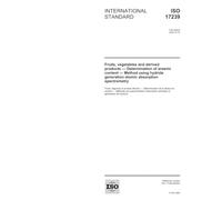 ISO 17239:2004, Fruits, vegetables and derived products - Determination of arsenic content - Method using hydride generation atomic absorption spectrometry