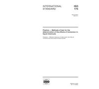 ISO 175:1999, Plastics -- Methods of test for the determination of the effects of immersion in liquid chemicals
