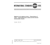 ISO 1975:1973, Magnesium and magnesium alloys - Determination of silicon - Spectrophotometric method with the reduced silicomolybdic complex