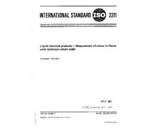 ISO 2211:1973, Liquid chemical products -- Measurement of colour in Hazen units (platinum-cobalt scale)
