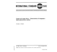 ISO 2543:1973, Copper and copper alloys - Determination of manganese - Spectrophotometric method