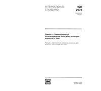 ISO 2578:1993, Plastics - Determination of time-temperature limits after prolonged exposure to heat