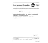 ISO 2602:1980, Statistical interpretation of test results - Estimation of the mean - Confidence interval