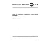 ISO 2825:1981, Spices and condiments -- Preparation of a ground sample for analysis