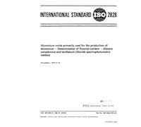 ISO 2828:1973, Aluminium oxide primarily used for the production of aluminium -- Determination of fluorine content -- Alizarin complexone and lanthanum chloride spectrophotometric method