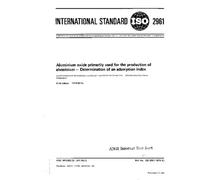 ISO 2961:1974, Aluminium oxide primarily used for the production of aluminium -- Determination of an adsorption index