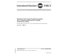 ISO 3189-3:1985, Sockets for wire ropes for general purposes - Part 3 : Special requirements for sockets produced by casting