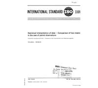 ISO 3301:1975, Statistical interpretation of data - Comparison of two means in the case of paired observations