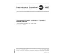 ISO 3322:1985, Fluid power systems and components -- Cylinders -- Nominal pressures