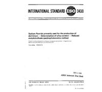 ISO 3430:1976, Sodium fluoride primarily used for the production of aluminium -- Determination of silica content -- Reduced molybdosilicate spectrophotometric method