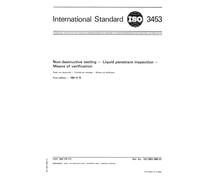 ISO 3453:1984, Non-destructive testing -- Liquid penetrant inspection -- Means of verification