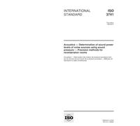 ISO 3741:1999, Acoustics -- Determination of sound power levels of noise sources using sound pressure -- Precision methods for reverberation rooms