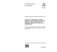 ISO 3746:1995, Acoustics - Determination of sound power levels of noise sources using sound pressure - Survey method using an enveloping measurement surface over a reflecting plane
