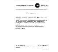 ISO 3856-5:1984, Paints and varnishes - Determination of soluble metal content - Part 5 : Determination of hexavalent chromium content of the pigment ... - Diphenylcarbazide spectrophotometric method