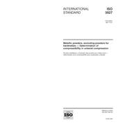 ISO 3927:2001, Metallic powders, excluding powders for hardmetals - Determination of compressibility in uniaxial compression