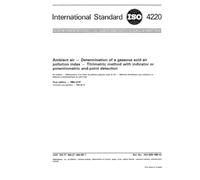 ISO 4220:1983, Ambient air - Determination of a gaseous acid air pollution index - Titrimetric method with indicator or potentiometric end-point detection
