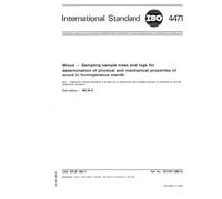 ISO 4471:1982, Wood -- Sampling sample trees and logs for determination of physical and mechanical properties of wood in homogeneous stands