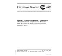 ISO 4575:1985, Plastics - Polyvinyl chloride pastes - Determination of apparent viscosity using the Severs rheometer
