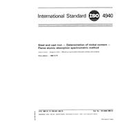 ISO 4940:1985, Steel and cast iron - Determination of nickel content - Flame atomic absorption spectrometric method