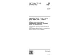 ISO 500-1:2004, Agricultural tractors - Rear-mounted power take-off types 1, 2 and 3 - Part 1: General specifications, safety requirements, dimensions for master shield and clearance zone