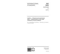 ISO 5404:2002, Leather - Physical and mechanical tests - Determination of the water resistance of heavy leathers