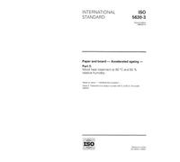 ISO 5630-3:1996, Paper and board -- Accelerated ageing -- Part 3: Moist heat treatment at 80 degrees C and 65 % relative humidity