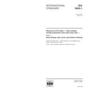 ISO 5660-1:2002, Reaction-to-fire tests - Heat release, smoke production and mass loss rate - Part 1: Heat release rate (cone calorimeter method)