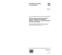 ISO 580:2005, Plastics piping and ducting systems - Injection-moulded thermoplastics fittings - Methods for visually assessing the effects of heating