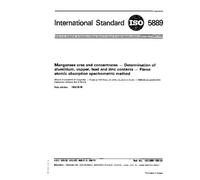 ISO 5889:1983, Manganese ores and concentrates -- Determination of aluminium, copper, lead and zinc contents -- Flame atomic absorption spectrometric method