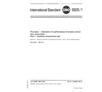 ISO 5925-1:1981, Fire tests - Evaluation of performance of smoke control door assemblies - Part 1 : Ambient temperature test