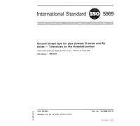ISO 5969:1979, Ground thread taps for pipe threads G series and Rp series - Tolerances on the threaded portion