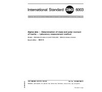 ISO 6003:1984, Alpine skis -- Determination of mass and polar moment of inertia -- Laboratory measurement method