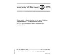 ISO 6059:1984, Water quality - Determination of the sum of calcium and magnesium - EDTA titrimetric method