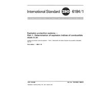 ISO 6184-1:1985, Explosion protection systems - Part 1 : Determination of explosion indices of combustible dusts in air