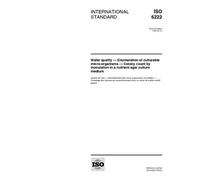 ISO 6222:1999, Water quality -- Enumeration of culturable micro- organisms -- Colony count by inoculation in a nutrient agar culture medium