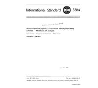 ISO 6384:1981, Surface active agents -- Technical ethoxylated fatty amines -- Methods of analysis
