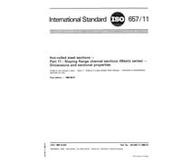 ISO 657-11:1980, Hot-rolled steel sections - Part 11 : Sloping flange channel sections (Metric series) - Dimensions and sectional properties