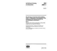 ISO 6887-1:1999, Microbiology of food and animal feeding stuffs -- Preparation of test samples, initial suspension and decimal dilutions for ... of the initial suspension and decimal dil