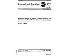 ISO 7077:1981, Measuring methods for building -- General principles and procedures for the verification of dimensional compliance