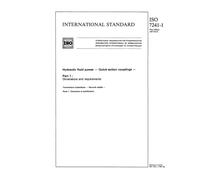 ISO 7241-1:1987, Hydraulic fluid power - Quick-action couplings - Part 1 : Dimensions and requirements