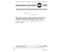 ISO 7252:1984, Paints and varnishes - Determination of total mercury - Flameless atomic absorption spectrometric method